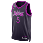 Color Violet du produit Maillot NBA Anthony Edwards Minnesota Timberwolves...