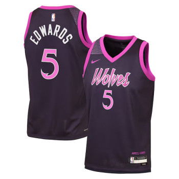Nike NBA Anthony Edwards Minnesota Timberwolves Kids Purple Dynasty Jersey