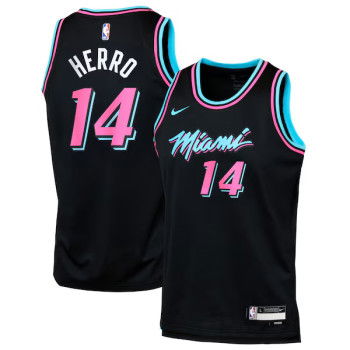 Maillot Nike NBA Tyler Herro Miami Heat Enfants Black City Edition