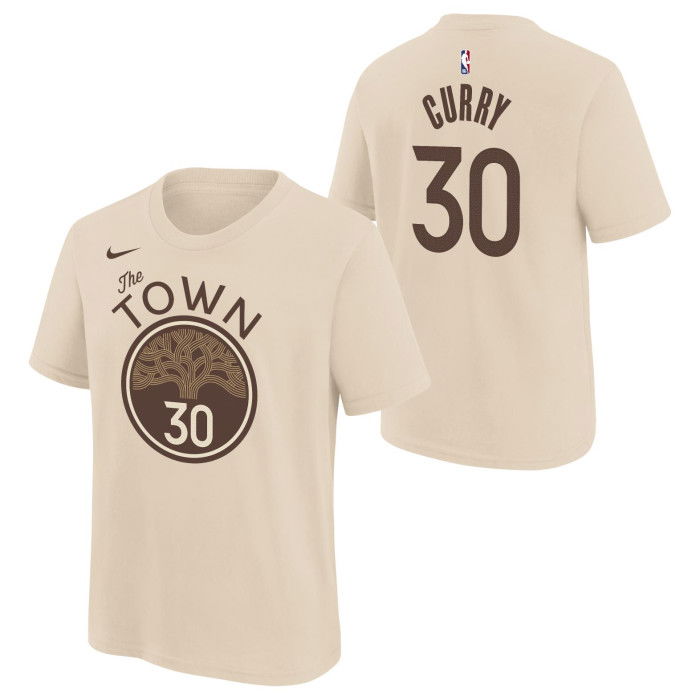 Nike NBA Stephen Curry Golden State Warriors Kids Natural City Edition T-Shirt