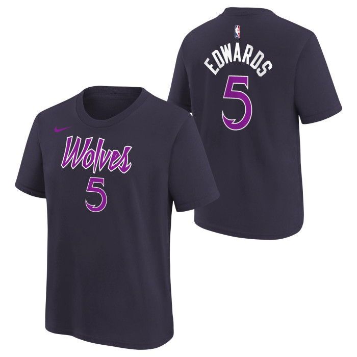 T-shirt Nike NBA Anthony Edwards Minnesota Timberwolves Kids Purple Dynasty City Edition