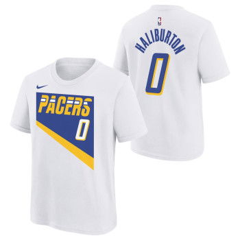 T-shirt Nike NBA Tyrese Haliburton Indiana Pacers Enfants White City Edition