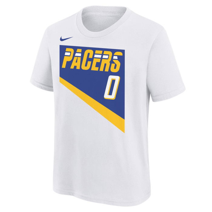 Nike NBA Tyrese Haliburton Indiana Pacers Wit City Edition T-shirt voor kinderen