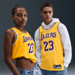 Color Jaune du produit Maillot NBA Lebron James Los Angeles Lakers Icon...