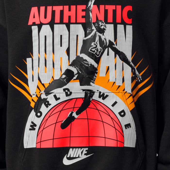 Sweat à capuche Jordan Brooklyn Fleece OG off noir/infrared 23