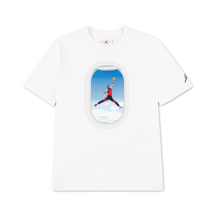 T-shirt Jordan Air Plane Window Enfant white