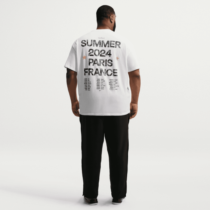 T-shirt Nike LeBron Old Glory Paris Olympics Banner white