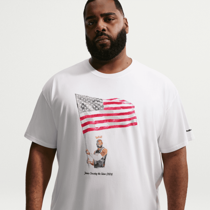 T-shirt Nike LeBron Old Glory Paris Olympics Banner white