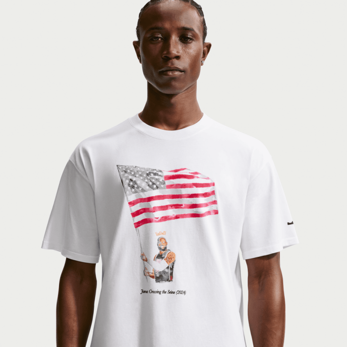 T-shirt Nike LeBron Old Glory Paris Olympics Banner white