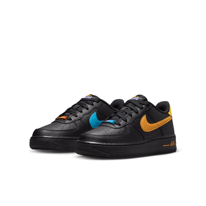 Nike Air Force 1 LV8 Black-Action Grape-Laser Orange Enfants GS