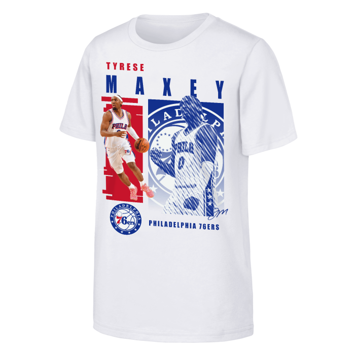 T-shirt NBA Enfants Tyrese Maxey Philadelphia 76ers Player Highlights SS Cotton Tee