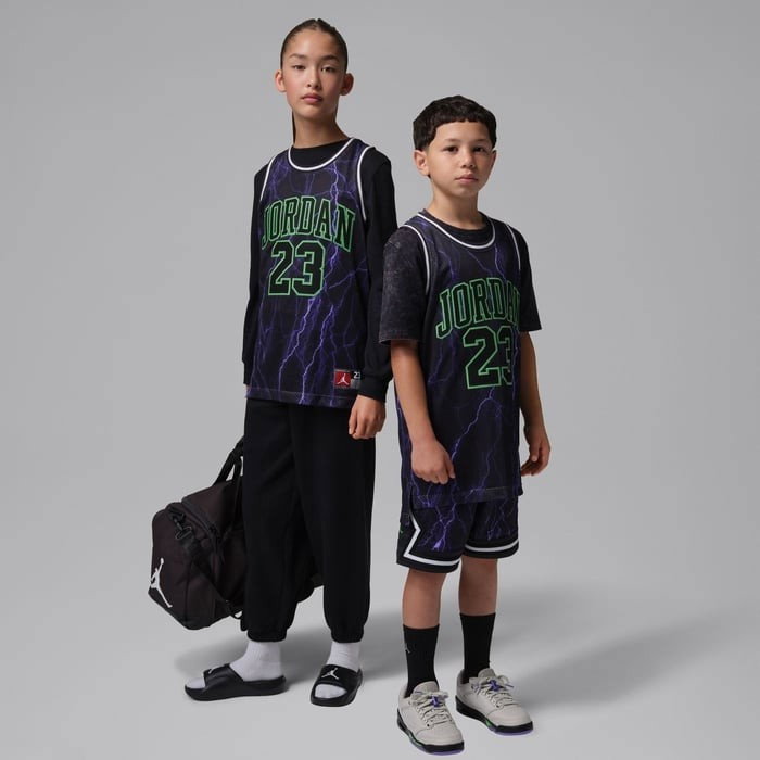 Maillot Jordan Enfant Jordan 23 Aop Jersey Black/Laser Purple