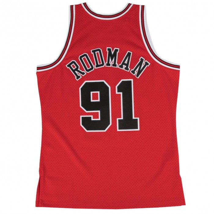 Swingman Jersey - Dennis Rodman 91 Red/black image n°2