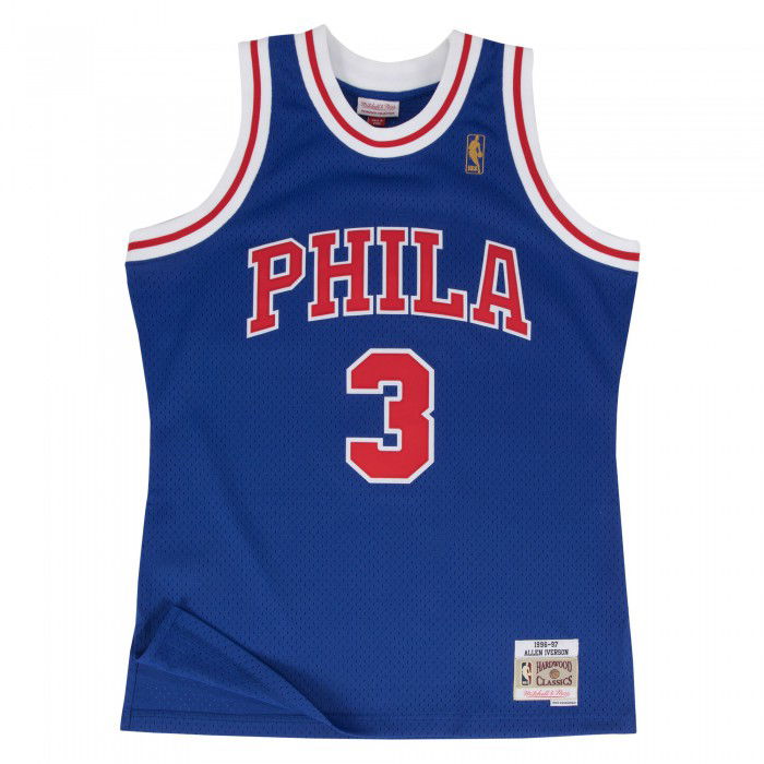 Swingman Jersey - Allen Iverson 3 Royal/red