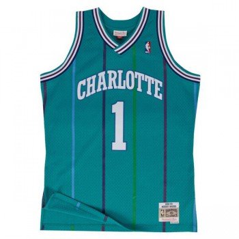 Swingman Jersey - Muggsy Bogues 1 Teal/white | Mitchell & Ness
