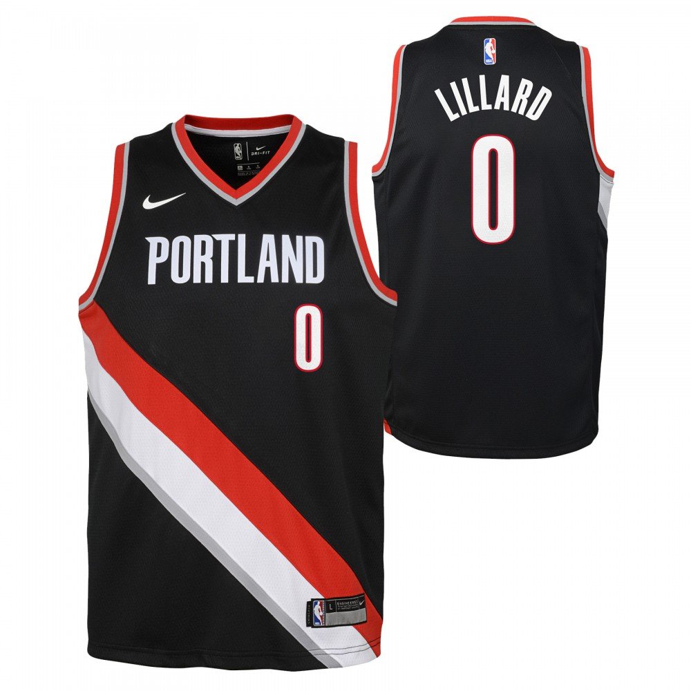 Nike NBA Damian Lillard Icon Edition Swingman Jersey SW Fan Edition Basketball Jersey/Vest Portland Trail Blazers Black 864505-010 US S