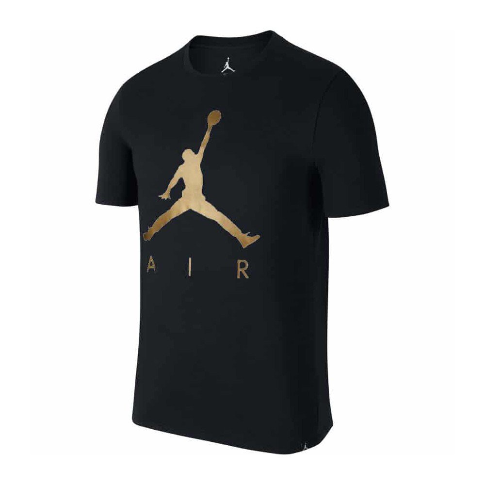 T-shirt Jordan Sportswear Jumpman Air Hbr black/black/metallic gold ...