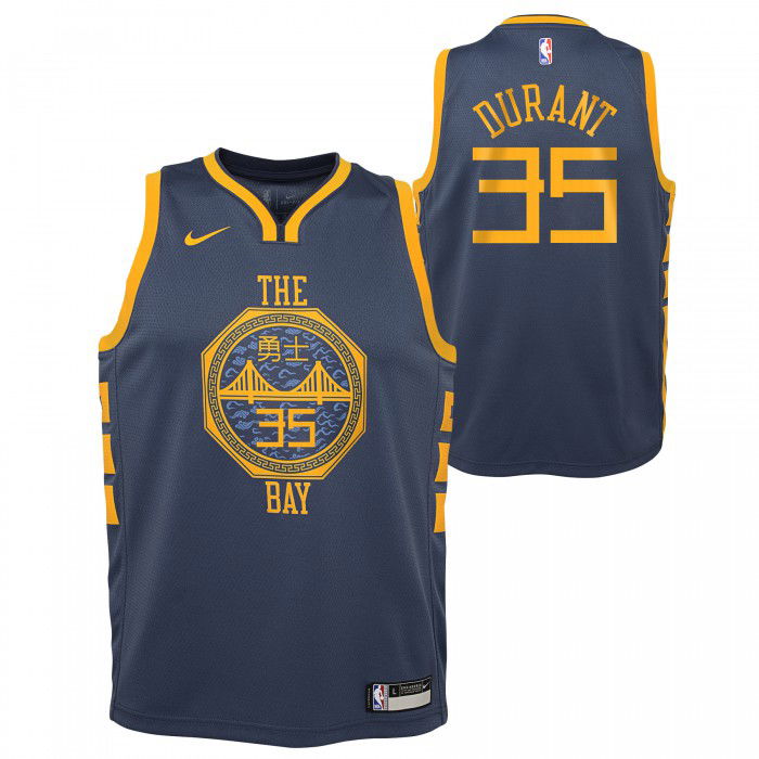 Maillot NBA Nike City Edition Enfant Golden State Warriors Kevin Durant Swingman