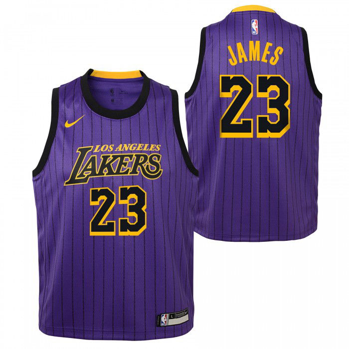 Maillot NBA Enfant LeBron James Los Angeles Lakers Nike City Edition Swingman