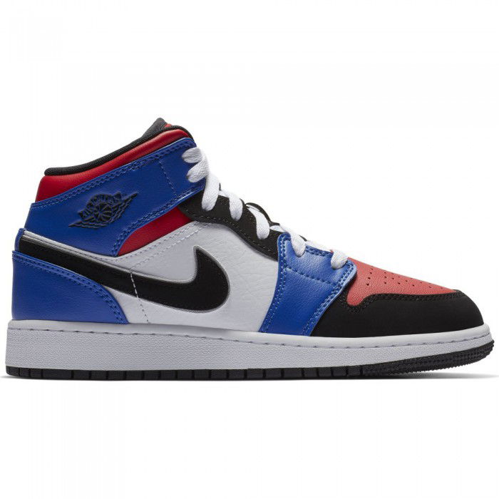 Boys' Air Jordan 1 Mid (gs) white/black-hyper royal