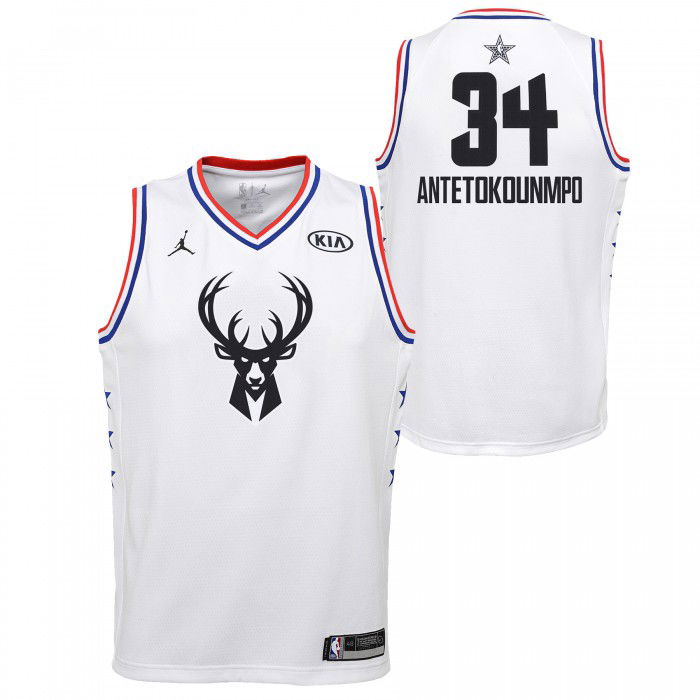 Maillot NBA Enfant Giannis Antetokounmpo Bucks Nike All Star Edition Swingman white