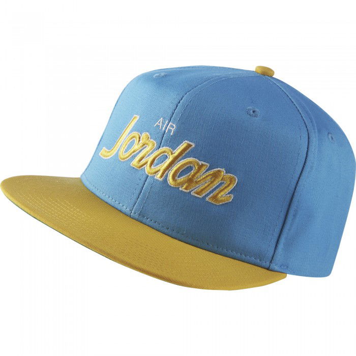 Casquette Jordan Pro Script lt blue fury/university gold/pine green