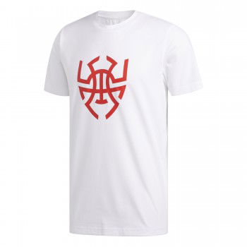 adidas Basketball : baskets, vêtements et accessoires T shirt adidas basketball enfant Stripe Tm white