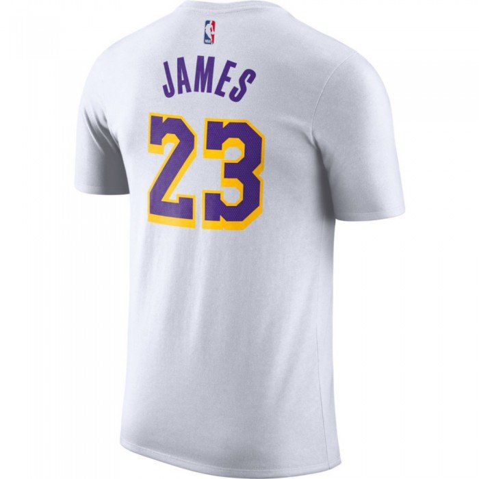 T-shirt Lebron James Los Angeles Lakers Nike Dri-fit white/james lebron ...