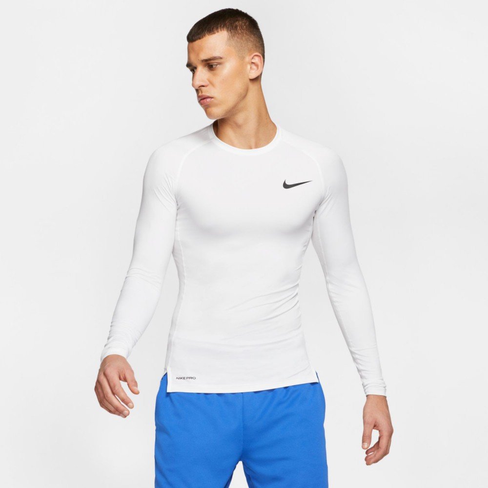 T-shirt manches longues Nike Pro white/black - Basket4Ballers
