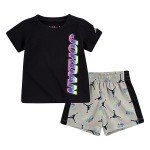 Color Gris du produit Ensemble T-shirt short enfant Jordan Sticker grey