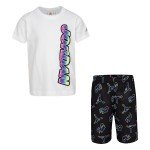 Color White of the product T-shirt Jdb Mjss Crew Ss Tee Short Set