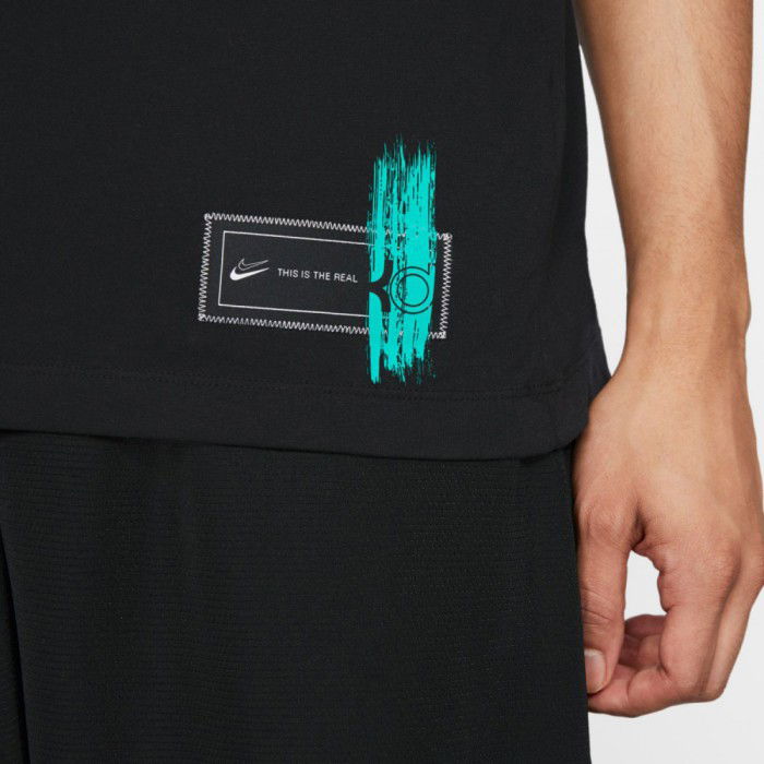 black and turquoise nike shirt