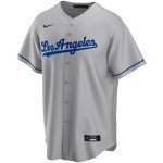 Color Grey of the product Baseball-shirt Mlb La Dodgers Nike Official Replica...