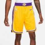 Color Jaune du produit Short NBA Los Angeles Lakers Nike Icon Edition Swingman