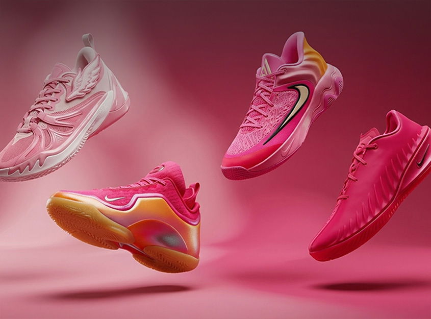 Les chaussures de basket roses